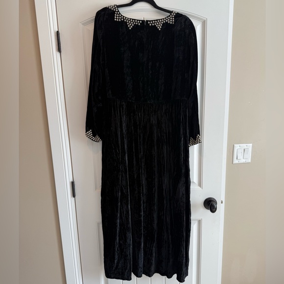 Vintage Double D Ranch Black Velvet Dress - Picture 2 of 6